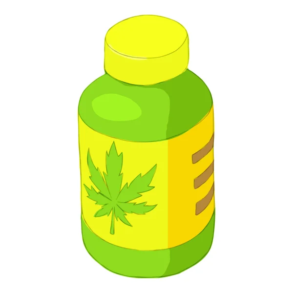 罐子里的大麻图标，卡通风格 — 图库矢量图片