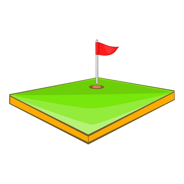 Ícone de campo de golfe, estilo cartoon —  Vetores de Stock