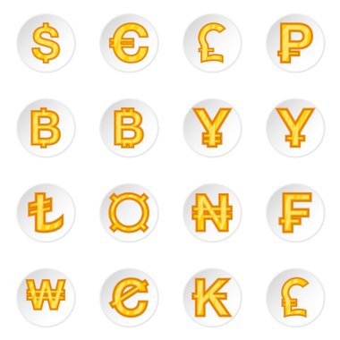 Para birimi Icons set