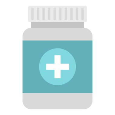 Plastik kavanoz simgesi, düz stil Tablet