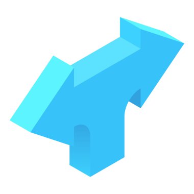 İki sol ve sağ ok simgesi, karikatür tarzı