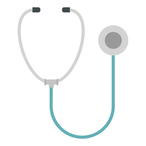 Medical stethoscope icon, flat style — Stock Vector