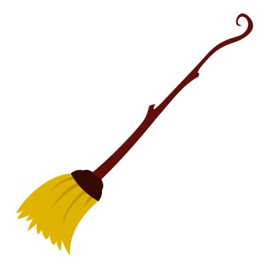 Cadı süpürge simgesi, düz stil