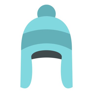 Kış şapkası simgesi, düz stil