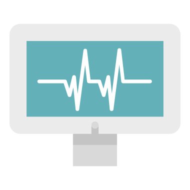 Kalp atışı simgesi, düz stil izlemek