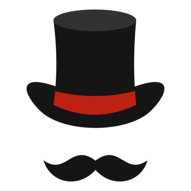 Silindir ve bıyıkları simgesi, düz stil