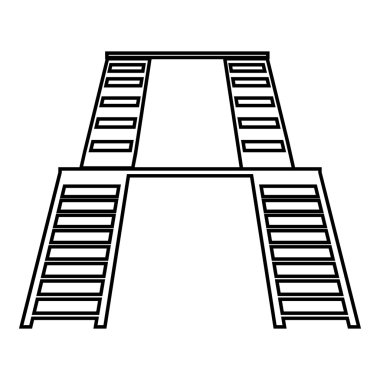 Çift Kişilik merdivenler simgesi, anahat stili