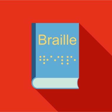 Blindness, Braille writing system icon, flat style clipart