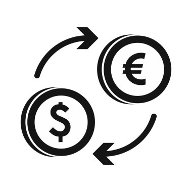 Euro dolar euro döviz simgesi, basit tarzı