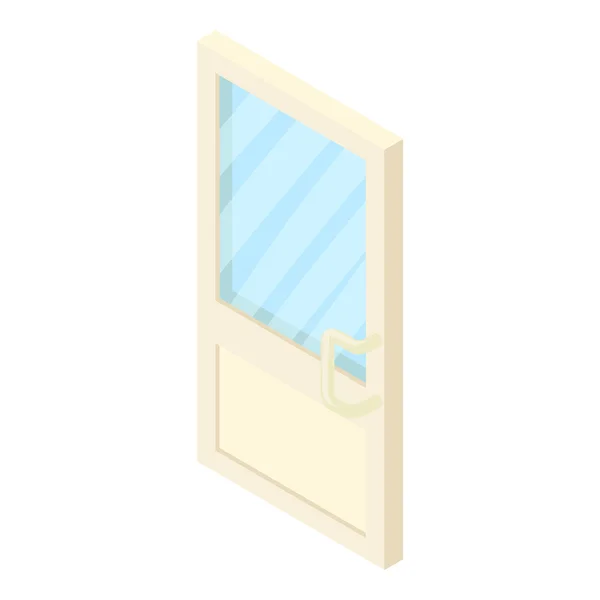 Door with glass icon, cartoon style — Stock Vector