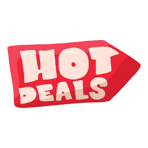 Hot Deals Ikone, Cartoon-Stil — Stockvektor
