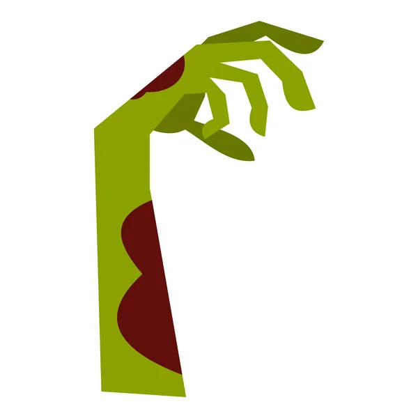 Zombie hand icon, flat style — Stock Vector