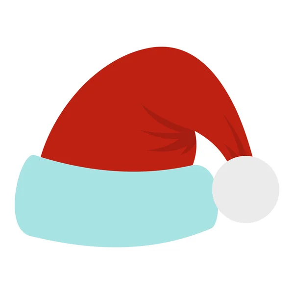 Icono del sombrero de Santa Claus, estilo plano — Archivo Imágenes Vectoriales