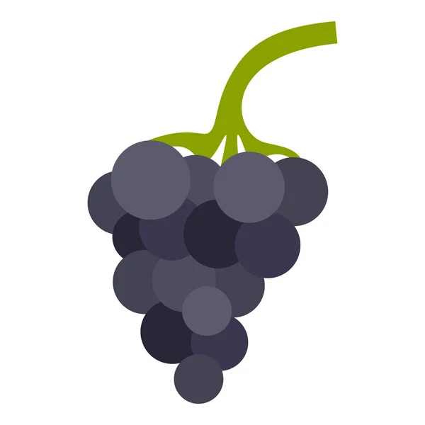 Cacho de ícone de uvas, estilo plano — Vetor de Stock