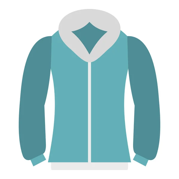 Azul para hombre icono chaqueta de invierno, estilo plano — Vector de stock