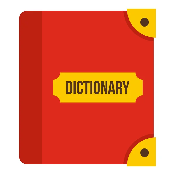 Icono del diccionario del libro, estilo plano — Vector de stock