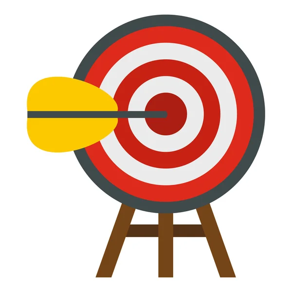Obiettivo con icona freccia, stile piatto — Vettoriale Stock