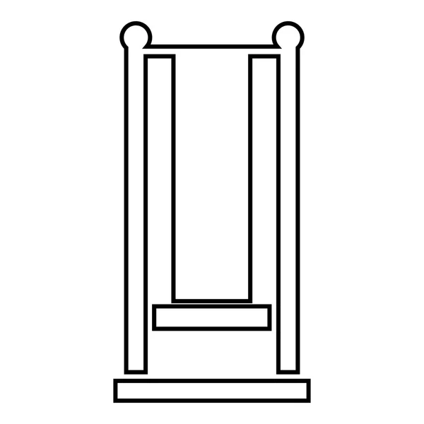 Staande schommel pictogram, Kaderstijl — Stockvector