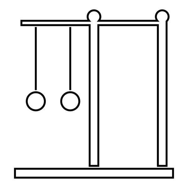 Barra horizontal con icono de anillos, estilo de contorno — Vector de stock