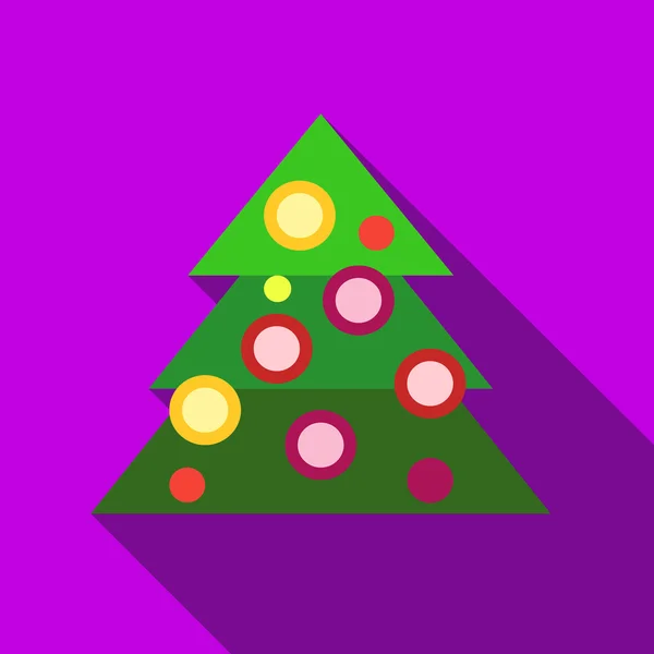 Weihnachtsbaum-Ikone, flacher Stil — Stockvektor