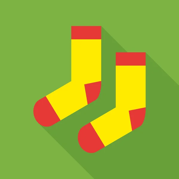 Pair of woolen socks icon, flat style — Stock Vector