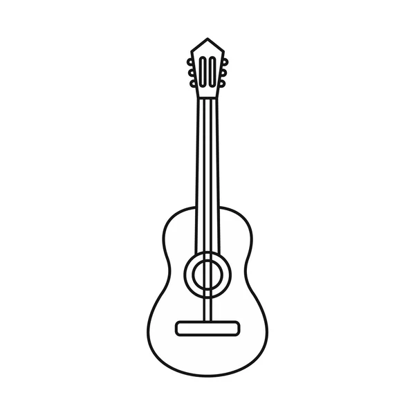 Acoustic guitar icon, outline style — Stock Vector