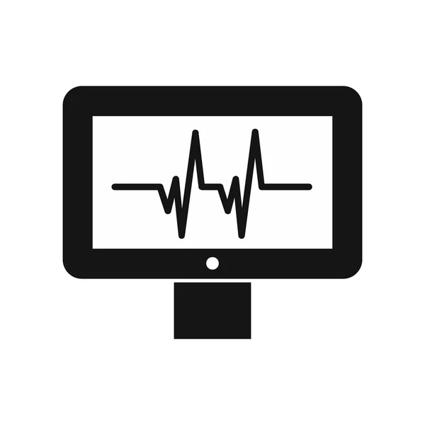 Elektrocardiogram beeldschermpictogram, eenvoudige stijl — Stockvector