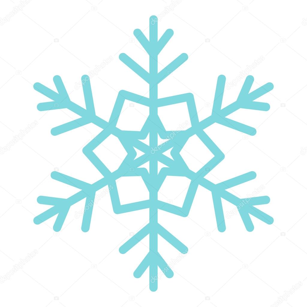 Snowflake icon, flat style