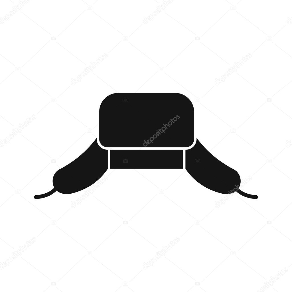 Hat with ear flaps icon, simple style