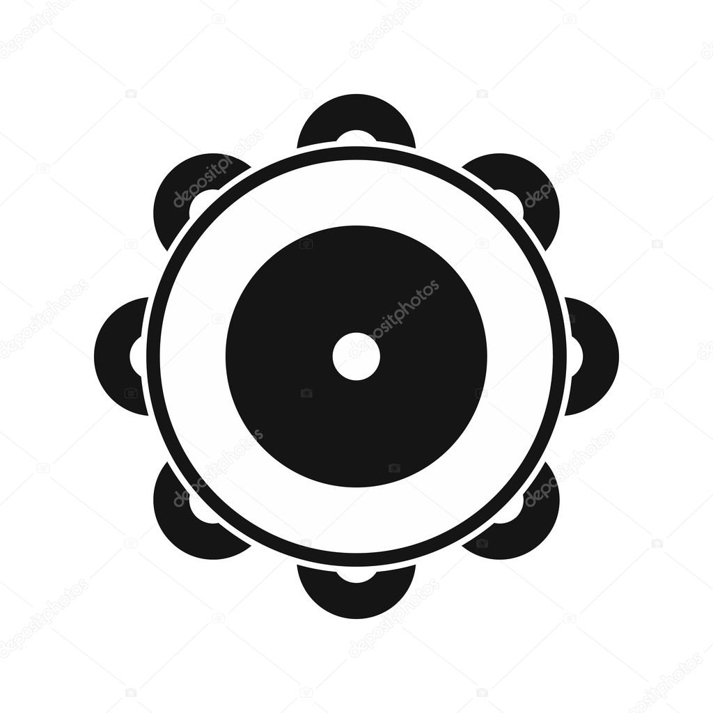 Tambourine icon in simple style