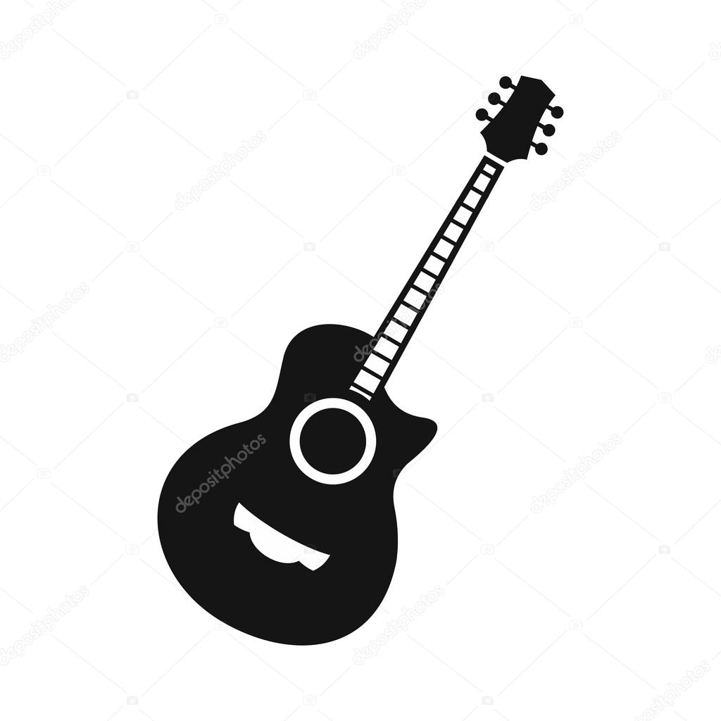 Classical guitar icon, simple style