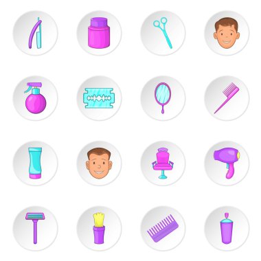 Berber Icons set, karikatür tarzı