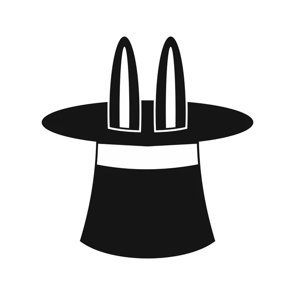 Králičí uši objevuje od ikony na horní kouzelný klobouk — Stockový vektor