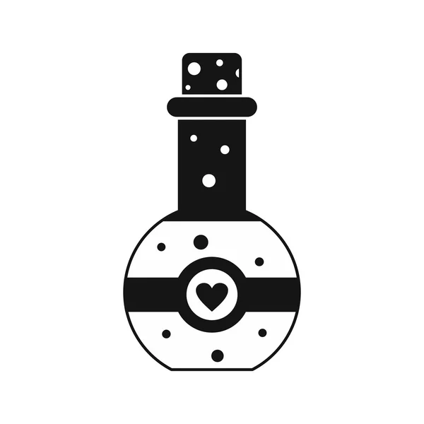 Baňka z ikony elixír lásky, jednoduchý styl — Stockový vektor