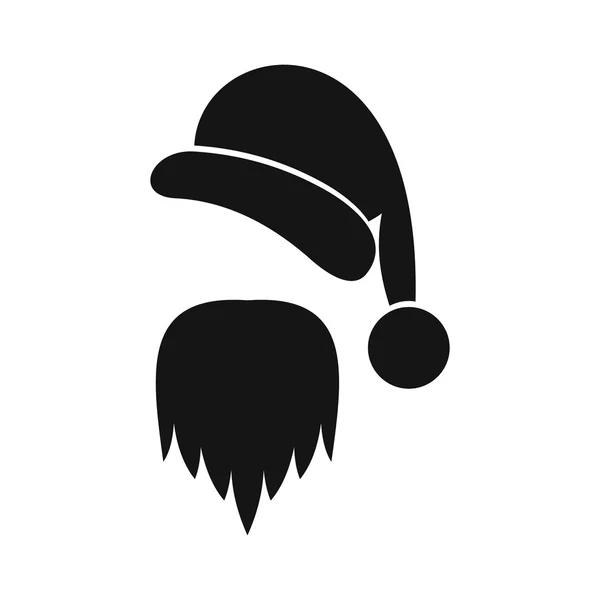 サンタ クロースの帽子とひげのアイコン、シンプルなスタイル — ストックベクタ