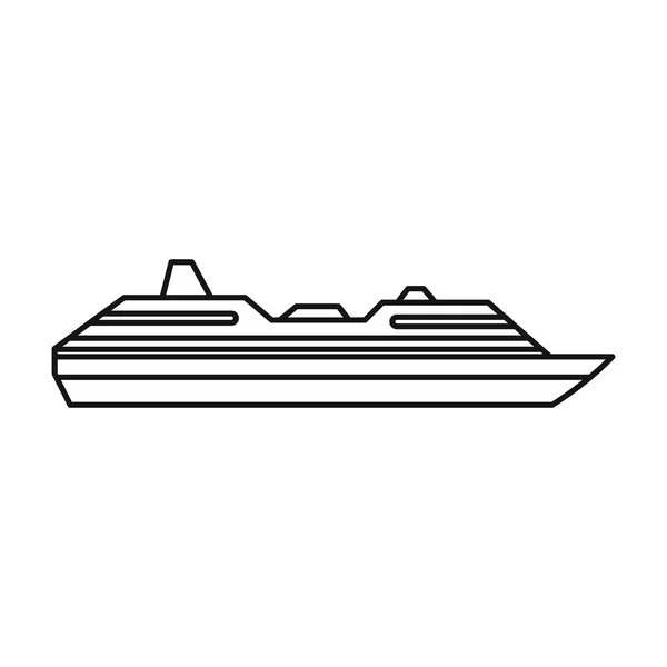 Icône de bateau de croisière, style contour — Image vectorielle