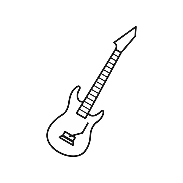 Icône guitare électrique, style contour — Image vectorielle