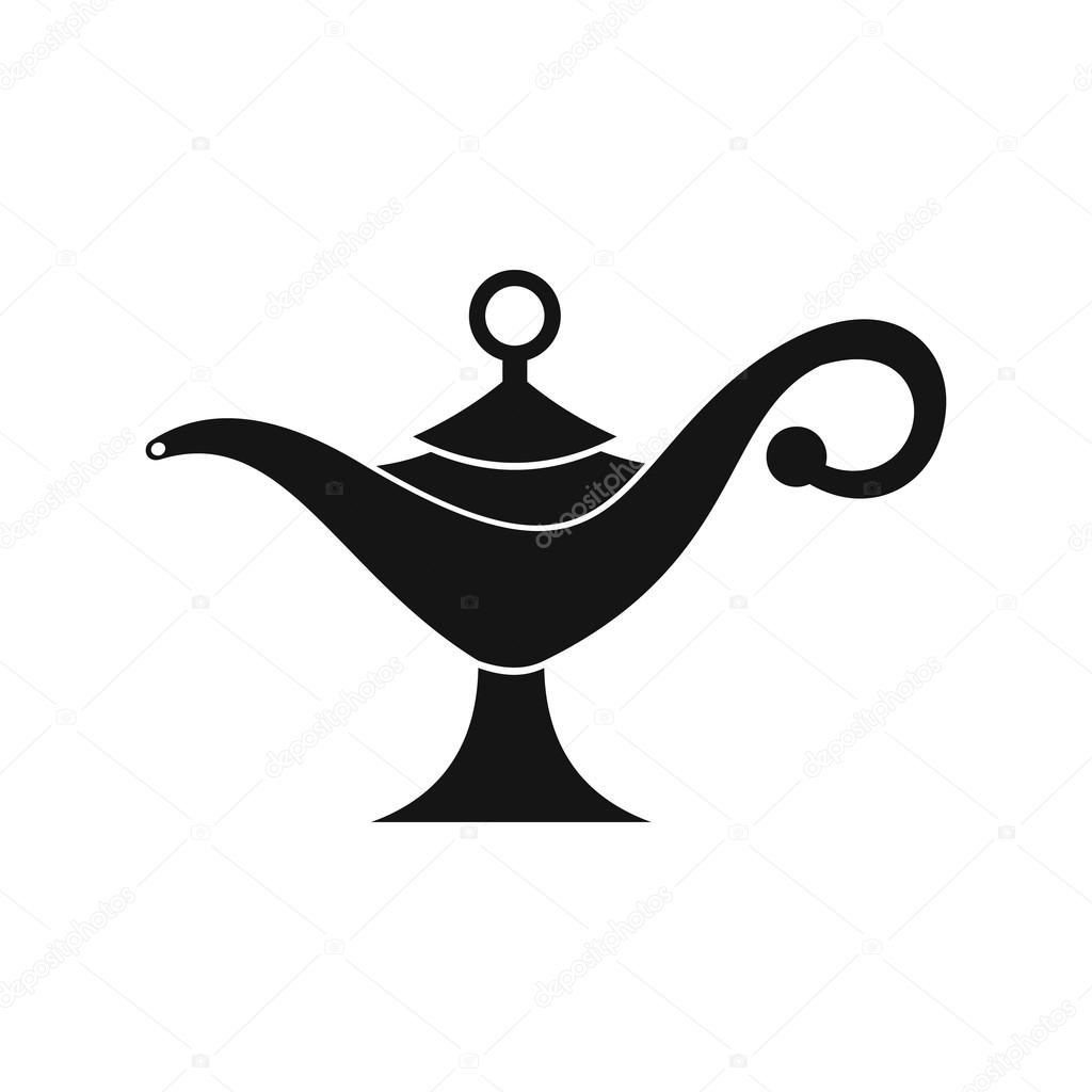Middle east oil lamp icon, simple style
