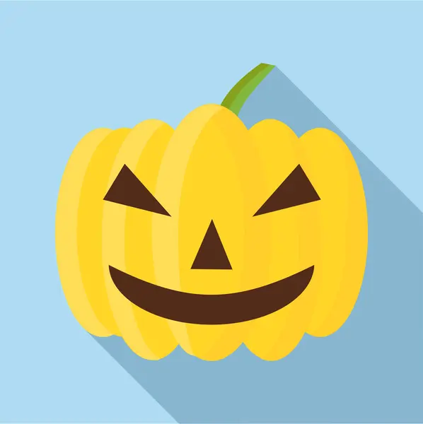 Kürbis auf Halloween-Ikone, flacher Stil — Stockvektor