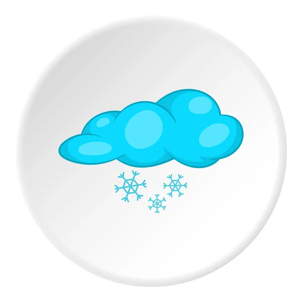 Wolken und Schnee Ikone, Cartoon-Stil — Stockvektor