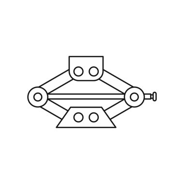 Araba jack servis ekipman simgesi, anahat stili