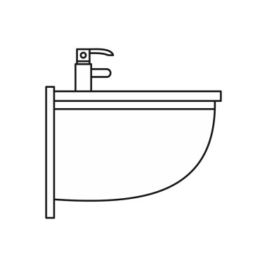 Banyo lavabosu simgesi, taslak biçimi