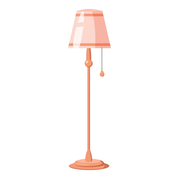 Lampadaire sur une longue icône de tige, style dessin animé — Image vectorielle