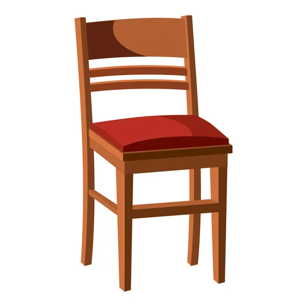 Icono de silla de madera, estilo de dibujos animados — Vector de stock