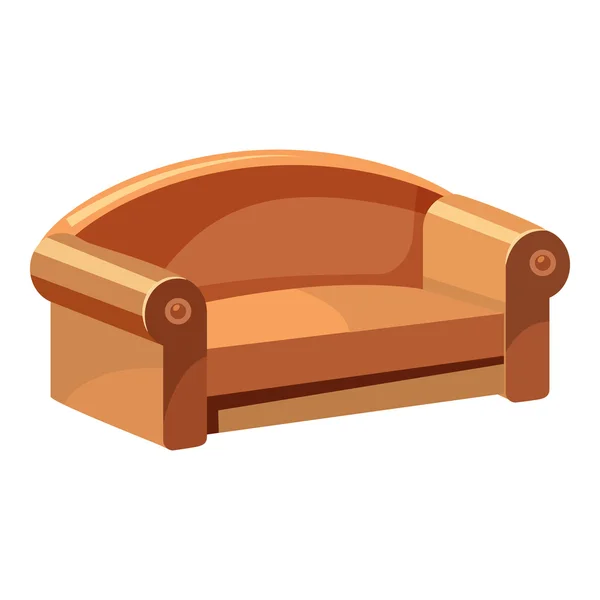 Soft sofa for living room icon, cartoon style — Stock Vector