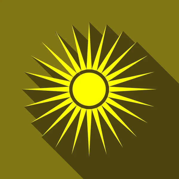 Symbol slunce, ploché styl — Stockový vektor
