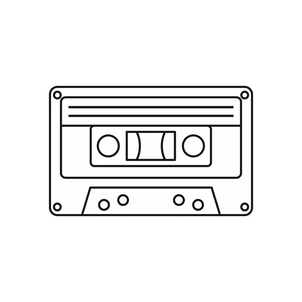 Icône de cassette audio, style contour — Image vectorielle