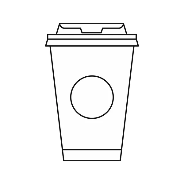 Take away koffiebeker pictogram, omtrek stijl — Stockvector