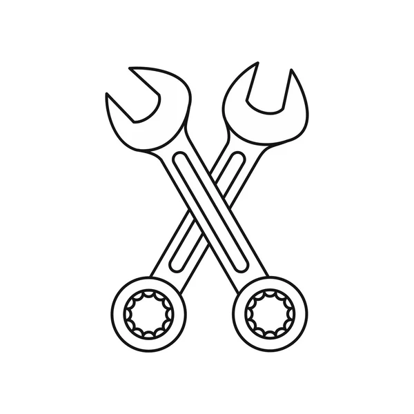 Ícone de chaves cruzadas, estilo esboço —  Vetores de Stock