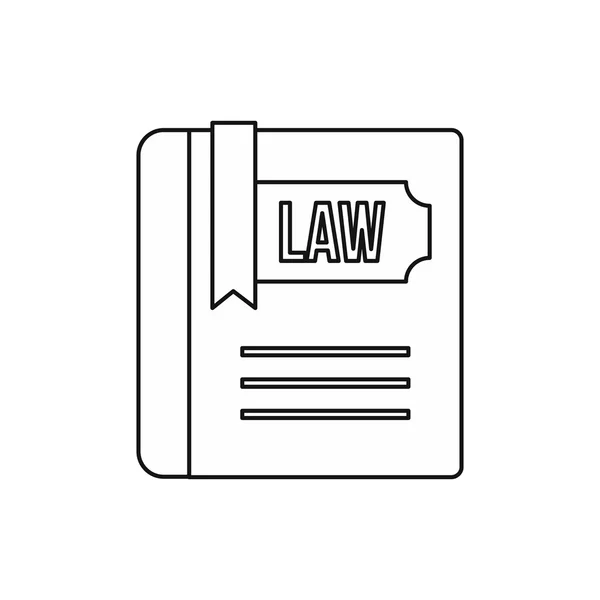 Hukuk ve adalet kitap simgesini, anahat stili — Stok Vektör